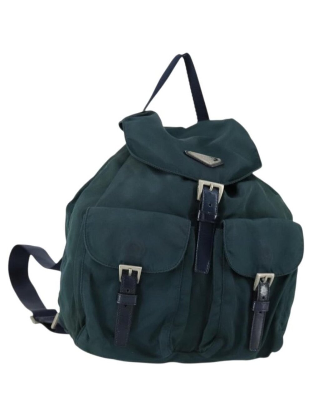 PRADA Backpack Nylon Green Silver